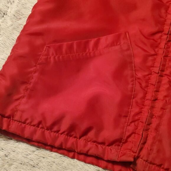 Vintage Red Kent Feeds Wiman Coat Jacket Men's Medium Sherpa Fleece Lined - Picture 11 of 11